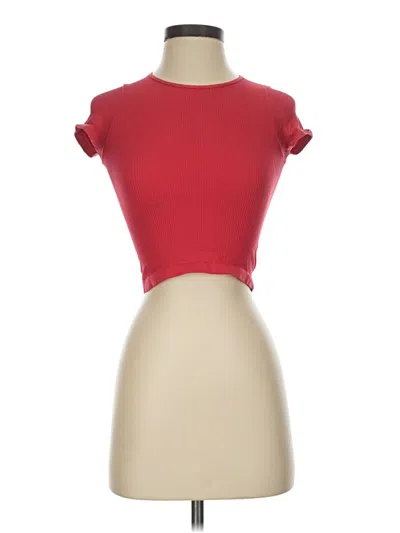Pre-owned Out From Under Short Sleeve Turtleneck In Red