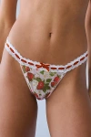 Out From Under Sia Mesh Thong In Strawberry Patch Collage, Women's At Urban Outfitters