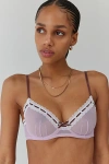 Out From Under Sia Mesh Ribbon Underwire Bra In Lilac, Women's At Urban Outfitters