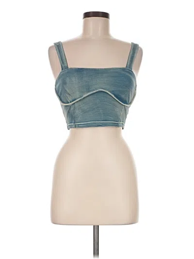 Pre-owned Out From Under Sleeveless Top Blue Strapless Neckline Tops