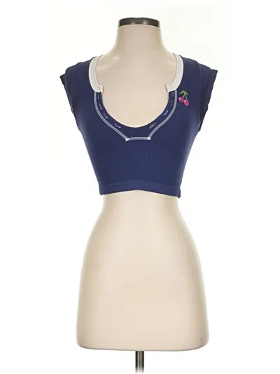 Pre-owned Out From Under Sleeveless Top Blue Sweetheart Neckline Tops