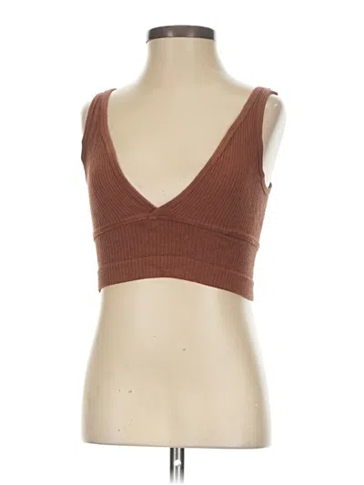 Pre-owned Out From Under Sleeveless Top Brown Sweetheart Neckline Tops