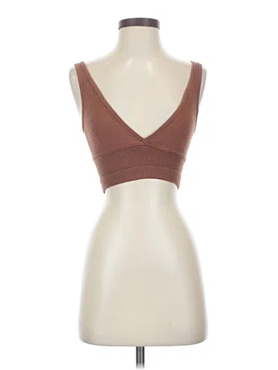 Pre-owned Out From Under Sleeveless Top Brown Sweetheart Neckline Tops