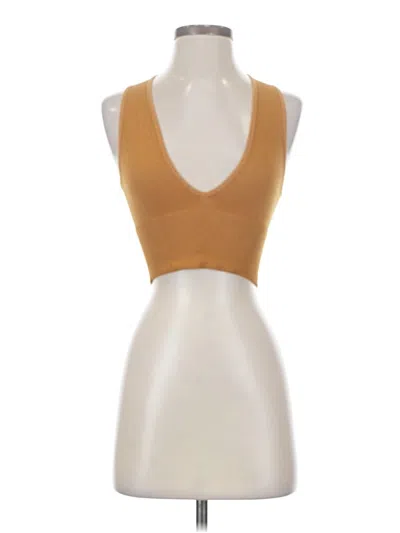 Pre-owned Out From Under Sleeveless Top Gold Halter Neckline Tops