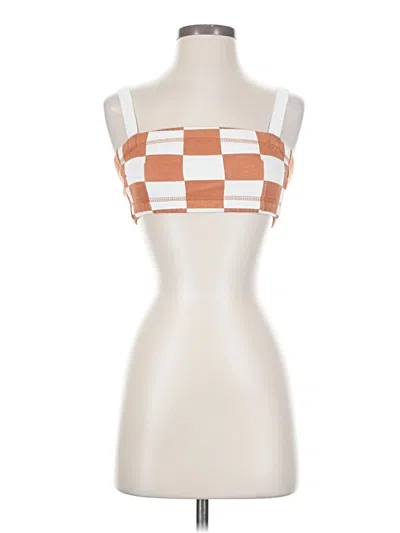 Pre-owned Out From Under Sleeveless Top Orange Square Neckline Tops
