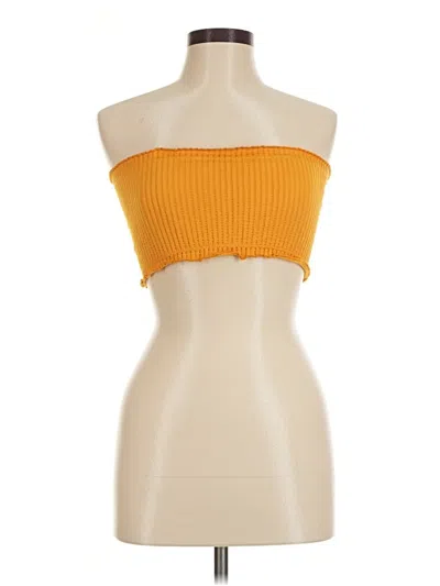 Pre-owned Out From Under Sleeveless Top Orange Strapless Neckline Tops