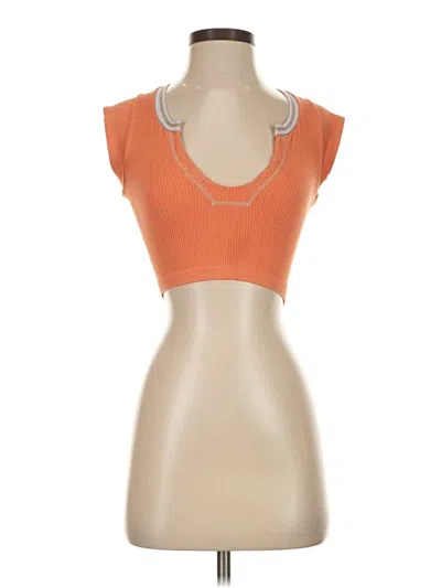 Pre-owned Out From Under Sleeveless Top Orange Sweetheart Neckline Tops