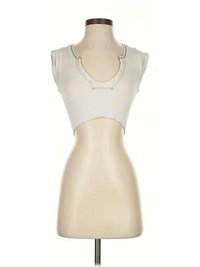 Pre-owned Out From Under Sleeveless Top Silver Keyhole Neckline Tops