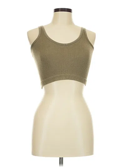 Pre-owned Out From Under Sleeveless Top Tan Halter Neckline Tops