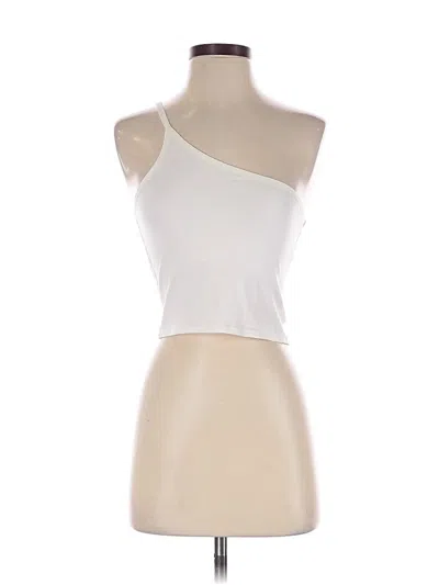 Pre-owned Out From Under Sleeveless Top White One Shoulder Neckline Tops