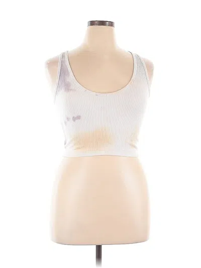 Pre-owned Out From Under Sleeveless Top White Tie-dye Pattern Sweetheart Neckline Tops