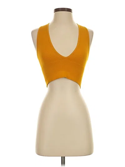 Pre-owned Out From Under Sleeveless Top Yellow Halter Neckline Tops