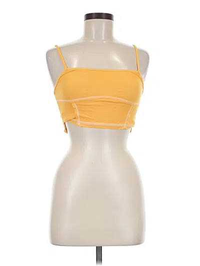 Pre-owned Out From Under Sleeveless Top Yellow Strapless Neckline Tops