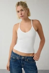 Out From Under Sloan Ribbed Knit Racerback Cami In White, Women's At Urban Outfitters