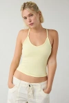 Out From Under Sloan Ribbed Knit Racerback Cami In Yellow, Women's At Urban Outfitters