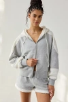 Out From Under Snow Days Oversized Fleece Full-zip Hoodie Sweatshirt In Grey, Women's At Urban Outfitters In Gray