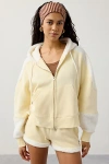 Out From Under Snow Days Oversized Fleece Full-zip Hoodie Sweatshirt In Light Yellow, Women's At Urban Outfitters In Yellow