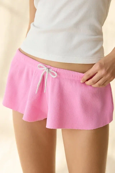 Out From Under So Fetch Waffle Knit Micro Shorts In Pink, Women's At Urban Outfitters