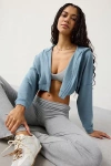 Out From Under Soft Serve Terry Hooded Shrug Top In Blue, Women's At Urban Outfitters