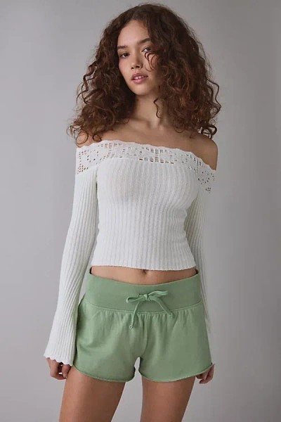 Out From Under Spring Breaker Slouch Sweat Short In Green, Women's At Urban Outfitters