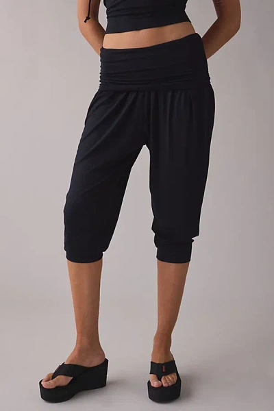 Out From Under Stormy Foldover Culotte Pants In Black, Women's At Urban Outfitters