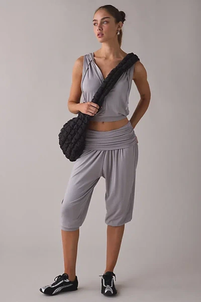 Out From Under Stormy Foldover Culotte Pants In Grey, Women's At Urban Outfitters In Gray