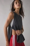 Out From Under Straight Chillin' Side-split Muscle Tank Top In Washed Black, Women's At Urban Outfitters