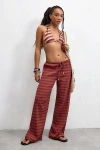 Out From Under Stripe Beach Pant In Brown, Women's At Urban Outfitters In Brown