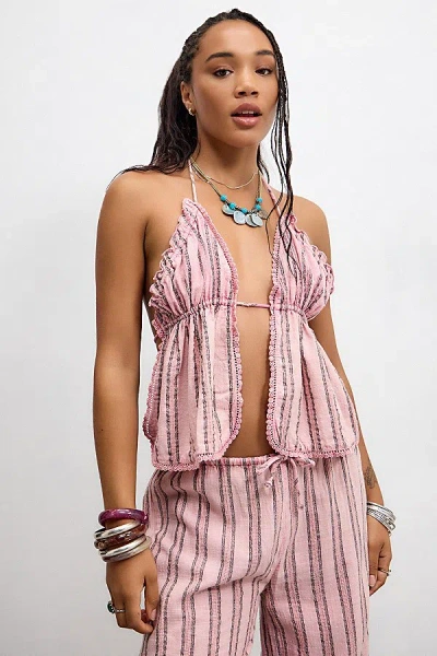 Out From Under Stripe Open-back Cami In Pink, Women's At Urban Outfitters