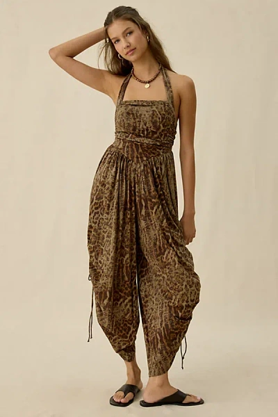 Out From Under Sun Kissed Halter Jumpsuit In Brown, Women's At Urban Outfitters