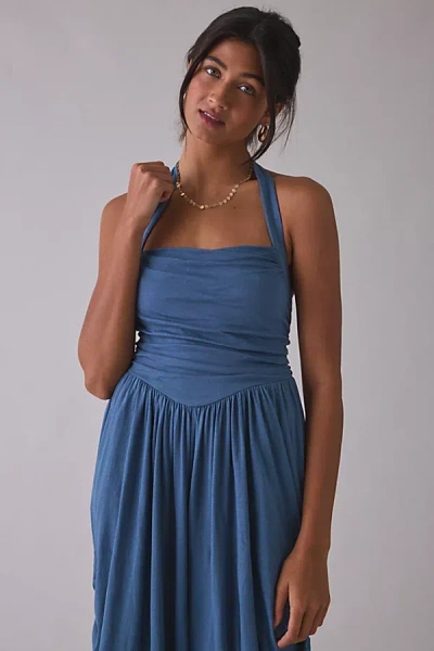 Out From Under Sun Kissed Halter Jumpsuit In Navy, Women's At Urban Outfitters In Blue