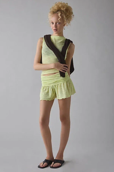 Out From Under Sunset Swit Semi-sheer Short 2-piece Set Top In Light Yellow, Women's At Urban Outfitters In Multi