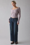 Out From Under Suraya Pointelle + Ribbed Seamless Knit Long Sleeve Top In Lilac, Women's At Urban Outfitters In Purple