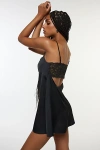 Out From Under Sweet Cheeks Lace-back Satin Slip In Black, Women's At Urban Outfitters