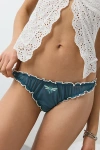 Out From Under Sweet Nothings Embroidered Thong In Dragonfly, Women's At Urban Outfitters In Blue