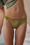 Out From Under Sweet Nothings Embroidered Thong In Flower, Women's At Urban Outfitters In Olive