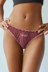 Out From Under Sweet Nothings Embroidered Thong In Lucky Devil, Women's At Urban Outfitters In Red