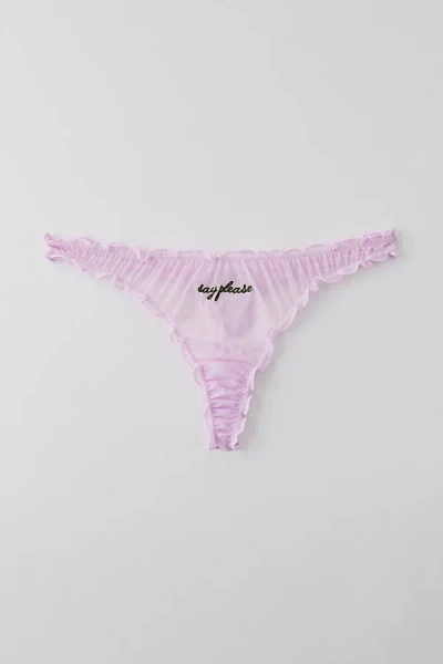 Out From Under Sweet Nothings Embroidered Thong In Say Please, Women's At Urban Outfitters