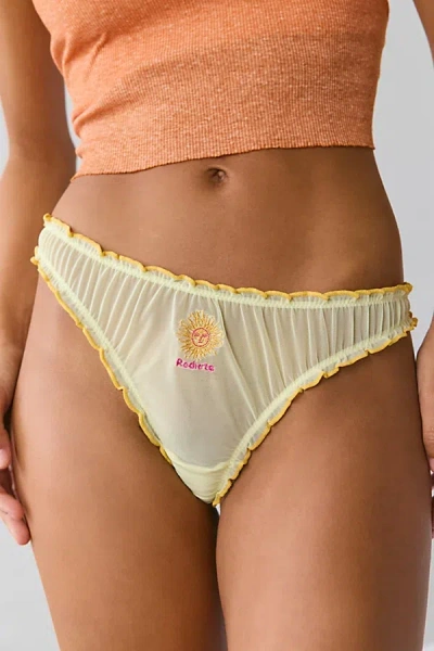 Out From Under Sweet Nothings Embroidered Thong In Sun, Women's At Urban Outfitters