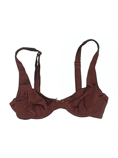 Pre-owned Out From Under Swimsuit Top Brown Swimwear