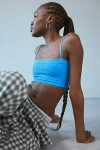 Out From Under Talia Ribbed Seamless Knit Bra Top In Blue, Women's At Urban Outfitters