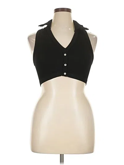 Pre-owned Out From Under Tank Top Black Halter Neckline Tops