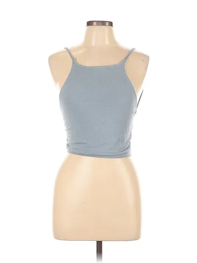 Pre-owned Out From Under Tank Top Blue Halter Neckline Tops