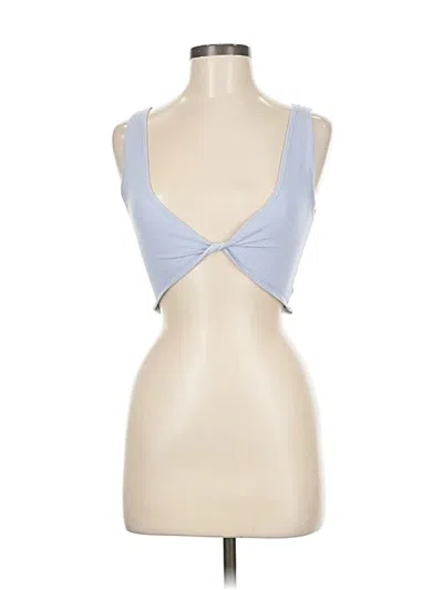 Pre-owned Out From Under Tank Top Blue Plunge Neckline Tops
