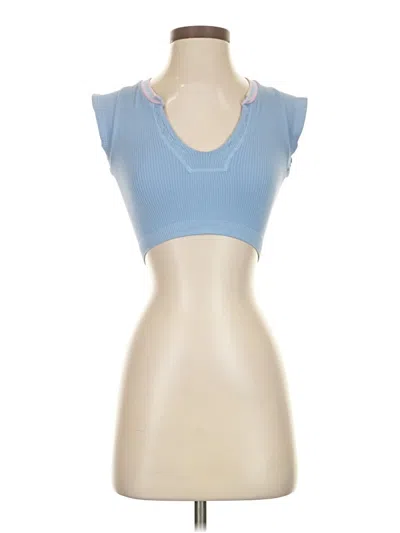 Pre-owned Out From Under Tank Top Blue Strapless Neckline Tops