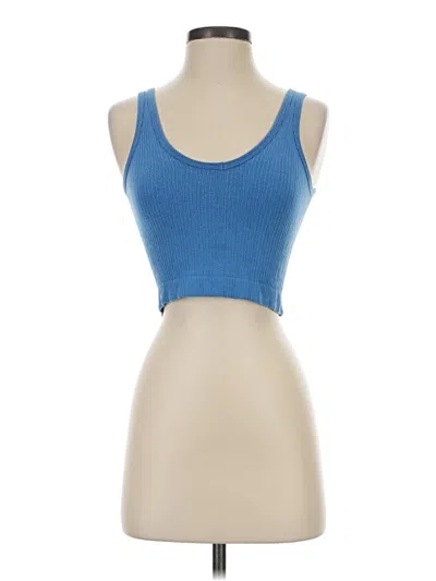 Pre-owned Out From Under Tank Top Blue Strapless Neckline Tops
