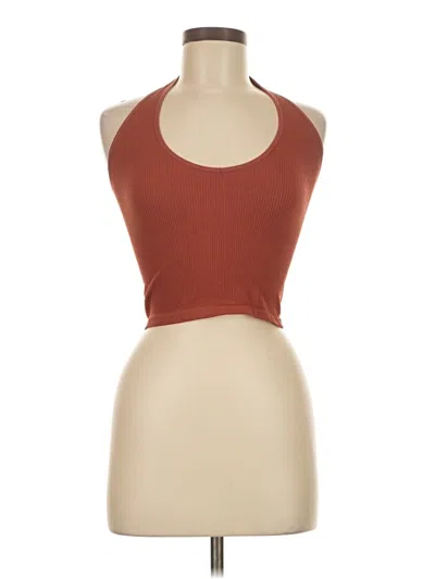 Pre-owned Out From Under Tank Top Brown Halter Neckline Tops