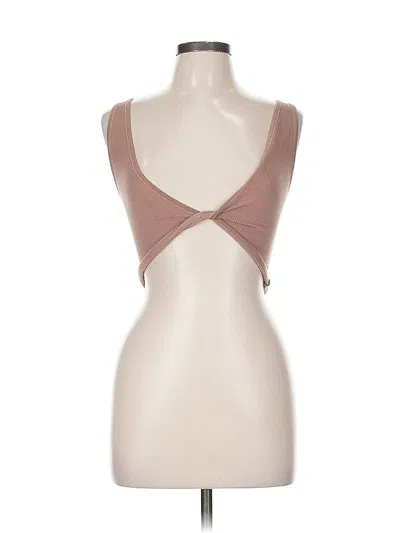 Pre-owned Out From Under Tank Top Brown Plunge Neckline Tops