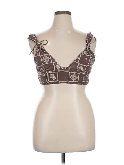 Pre-owned Out From Under Tank Top Brown Strapless Neckline Tops