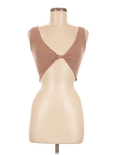 Pre-owned Out From Under Tank Top Brown Strapless Neckline Tops
